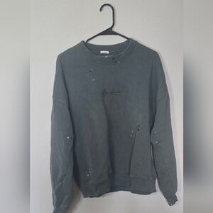 Abercrombie & Fitch Oversized Fleece Streetwear Sweatshirt Distressed Size Small